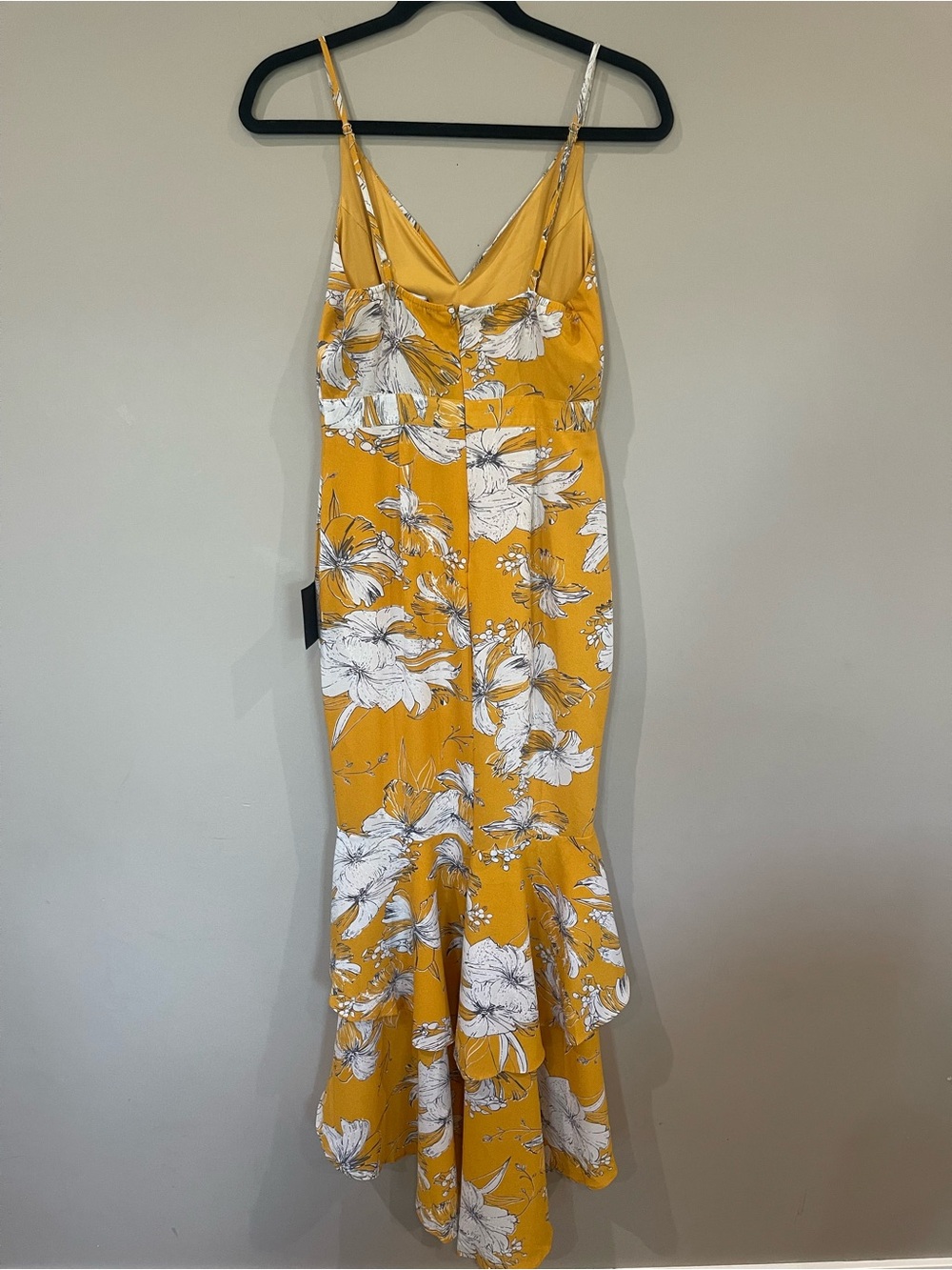 Lulu's Yellow Floral High-Low Ruffle Maxi Dress - Picture 7 of 8